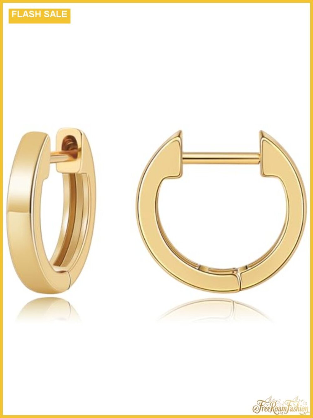 14K Gold Plated Huggie Earrings for Women - Small Hoops